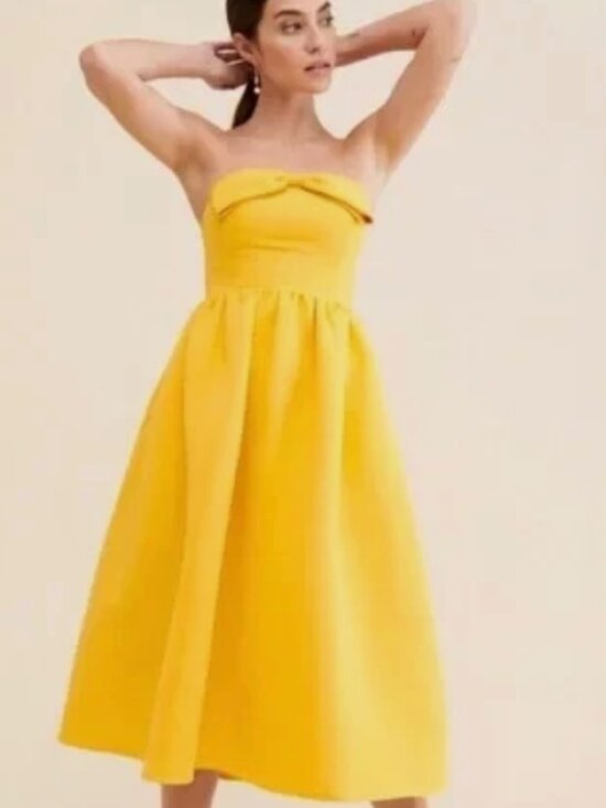 Sachin + Babi Dresses & Skirts - Sachin & Babi Blaine Strapless Bow Midi Dress NEW 2 Anthropologie